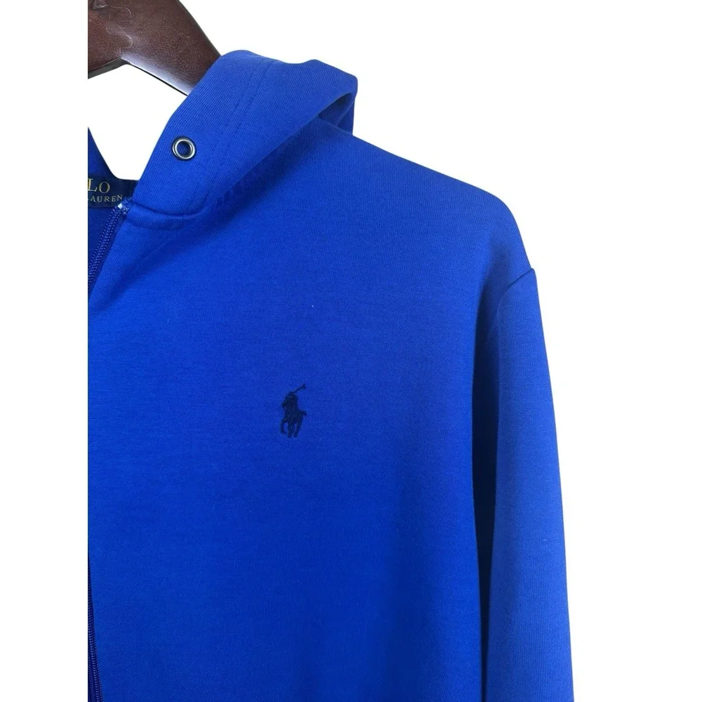 Polo Ralph Lauren Men's Blue Full Zip Hooded Sweatshirt Hoodie Logo XL